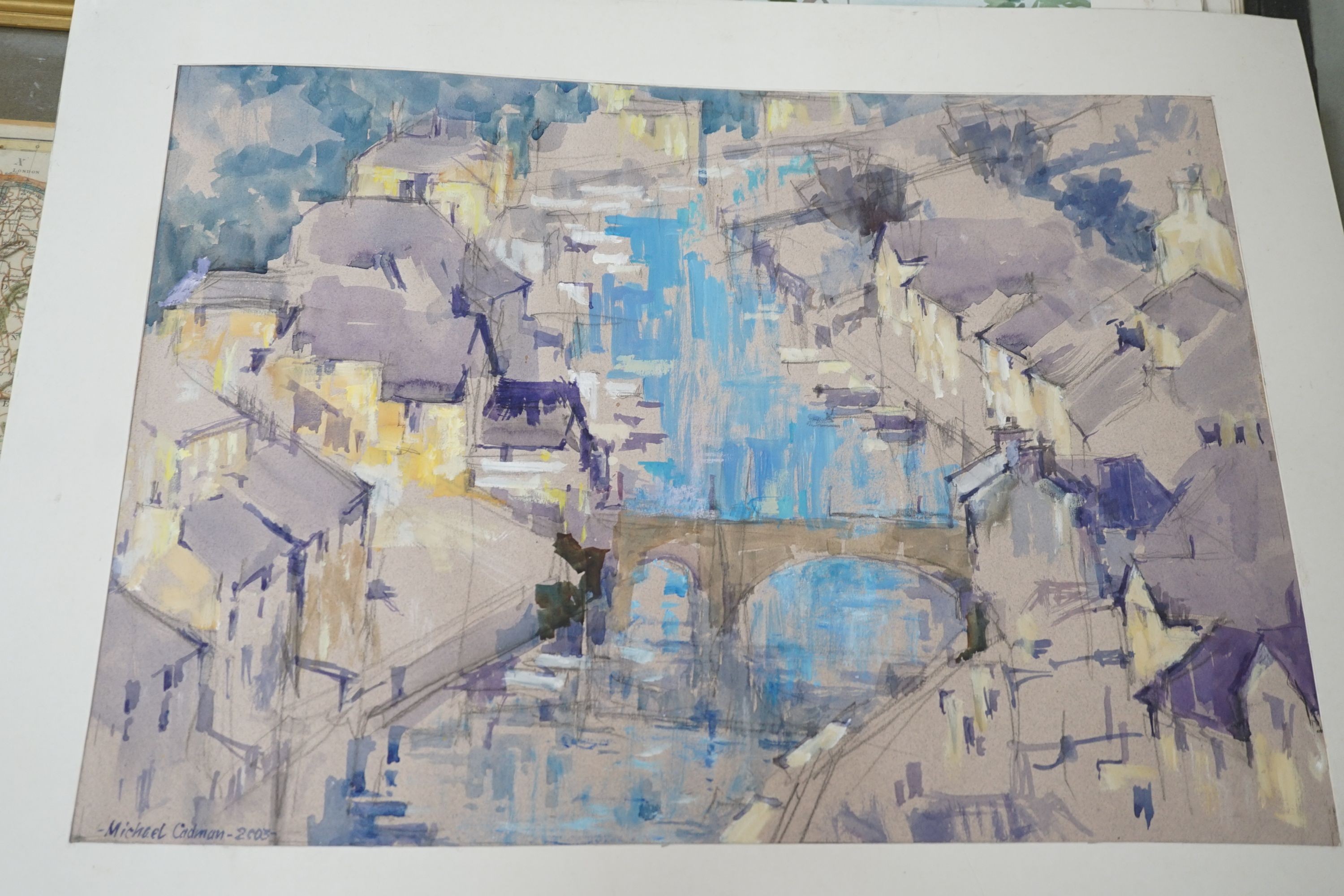 Michael Cadman (1920-2012), a folio of assorted watercolours, mostly France, many signed and dated, largest 42 x 60cm